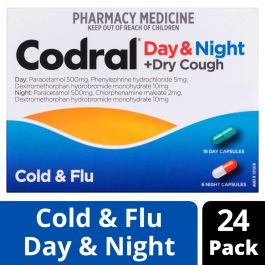 Codral Cold & Flu + Cough Day & Night 24 Capsules (S2) - The Online ...